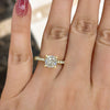 3pcs Classic Golden Tone Cushion Cut Wedding Ring Set In Sterling Silver