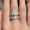 Gorgeous 3PCS Wedding Band Set In Sterling Silver