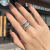 Stunning 6PCS Sterling Silver Wedding Band Set