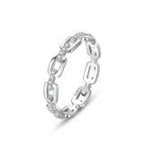 Chain Link Wedding Band in Sterling Silver