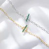 Geometric Emerald Green Sterling Silver Bracelet