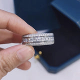 Exquisite 5 Rows Eternity Sterling Silver Band