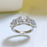 Luxury Five Stones Sterling Silver Band