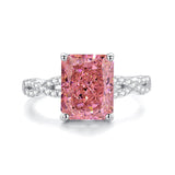 Radiant Cut engagement Ring with Twisted Band