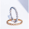 Round Cut Eternity Sterling Silver Ring Band