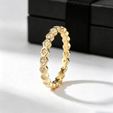 Three-Tone Hexagon Eternity Band in Sterling Silver