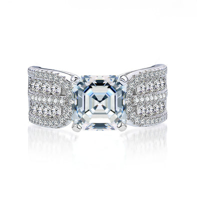 Handmade Asscher Cut 2.5ct Sterling Silver Engagement Ring