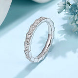 Snake Design Moissanite 18K Gold Plated Band in Sterling Silver