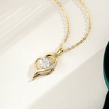 Heart to Heart 1ct Moissanite Necklace in Sterling Silver
