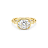 Elongated Cushion Cut Engagement Ring in Sterling Silver