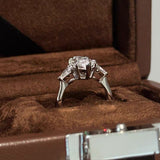 Marquise Cut Two Tone Sterling Silver Engagement Ring