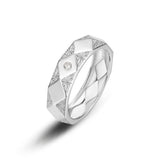 Vintage Men's Sterling Silver Moissanite Band