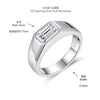 1.0CT Emerald Cut Moissanite Silver Men's Ring Band