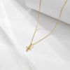 Paved Cross Design Sterling Silver Necklace