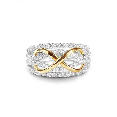 Infinity Design Sterling Silver Ring Band For Her