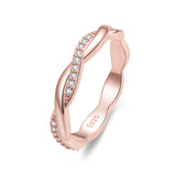Twist Created White Sapphire Sterling Silver Wedding Band