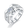 1.0ct &2.0ct Moissanite Engagement Men's Ring in Sterling Silver