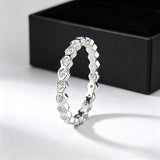Three-Tone Hexagon Eternity Band in Sterling Silver