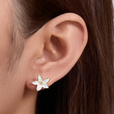 Vintage Flower Design Sterling Silver Stud Earrings