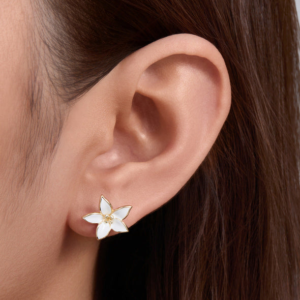 Vintage Flower Design Sterling Silver Stud Earrings