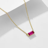 Simple design 925 Sterling Silver birth stone necklace