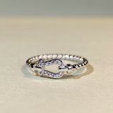 Horseshoe Shape Sterling Silver Band Ring For Women