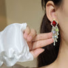 Vintage Red Drop Earrings With Fringe