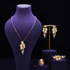 4 Pcs Luxury 18k Gold Plated Colorful Jewelry Set