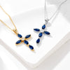 Luxury Blue Cross Design Sterling Silver Necklace