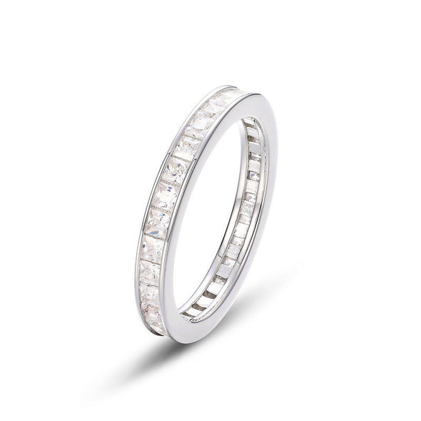 Colorful Rainbow Princess Cut Ring Band