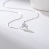Moissanite Round Cut Pendant Necklace in Sterling Silver