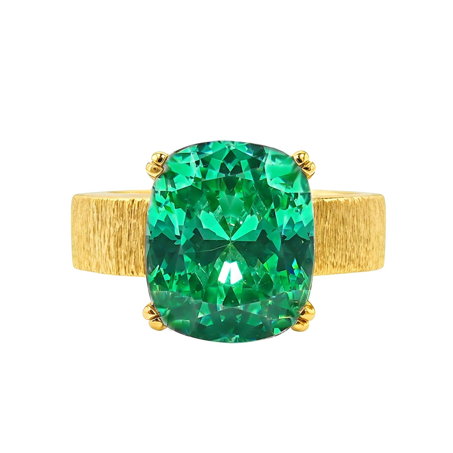 8ct Cushion-Cut Brushed Statement Ring