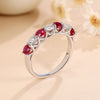 Two Tone Half Eternity Moissanite Silver Band