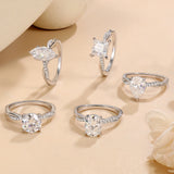 2ct Marquise Cut Moissanite Engagement Ring with Sterling Silver