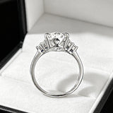 Pear Cut D Color Moissanite Sterling Silver Engagement Ring
