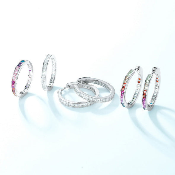 Colorful Rainbow Princess Cut Ring Band
