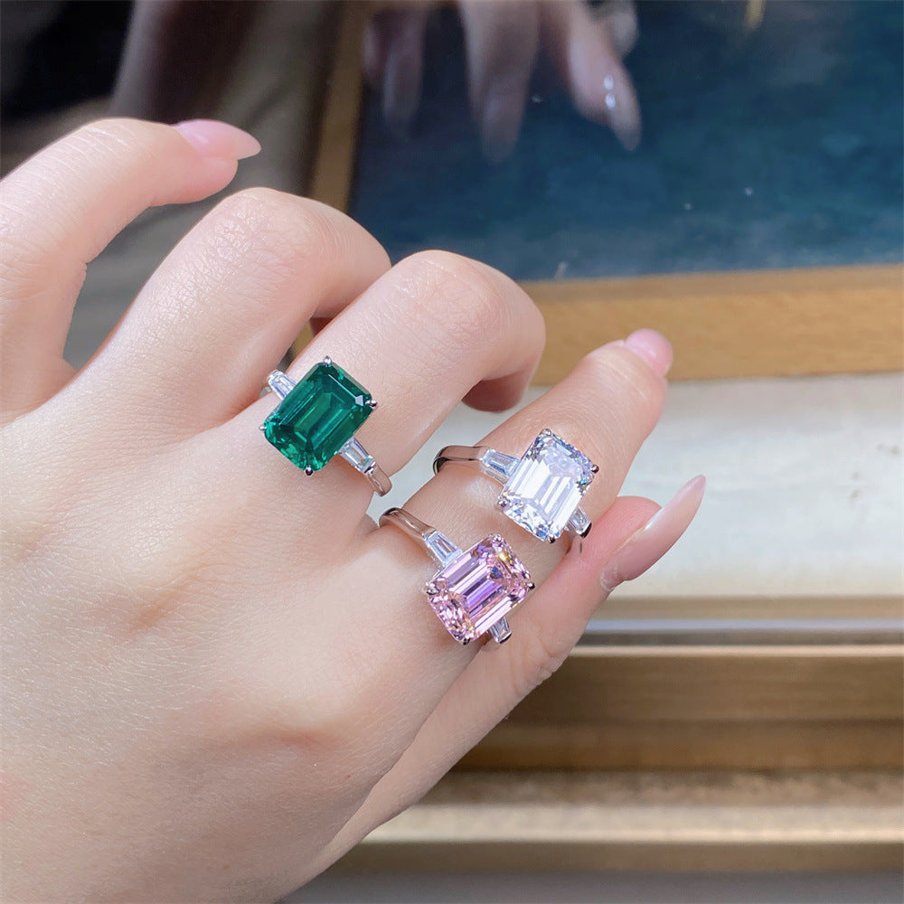 Green Collection Engagement Ring in Sterling Silver