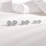 Moissanite Bubble Stud Earrings in Sterling Silver