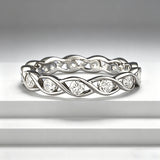 Full Paved Wrap Band Ring in Sterling Silver