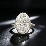 Luxury Design 6.0CT Oval Cut Sterling Silver Engagement Ring