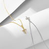Paved Cross Design Sterling Silver Necklace