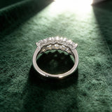 2.5ct Oval Cut Moissanite Eternity Wedding Band in Sterling Silver