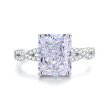 Radiant Cut engagement Ring with Twisted Band