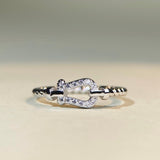 Horseshoe Shape Sterling Silver Band Ring For Women