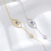 Evil Eye Design Paved Sterling Silver Bracelet