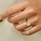 Cushion Cut Bezel-Set Sterling Silver Solitaire Engagement Ring
