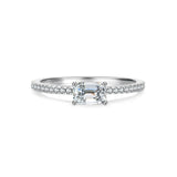 Stackable Emerald Cut Ring in Sterling Silver