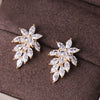 Exquisite Leaf Design Stud Earrings
