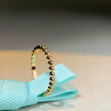 Beaded Design Stackable Band with 18K Gold Plated Finish