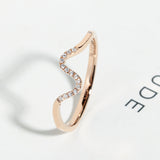 Simple Wave Design Rose Golden Tone Band